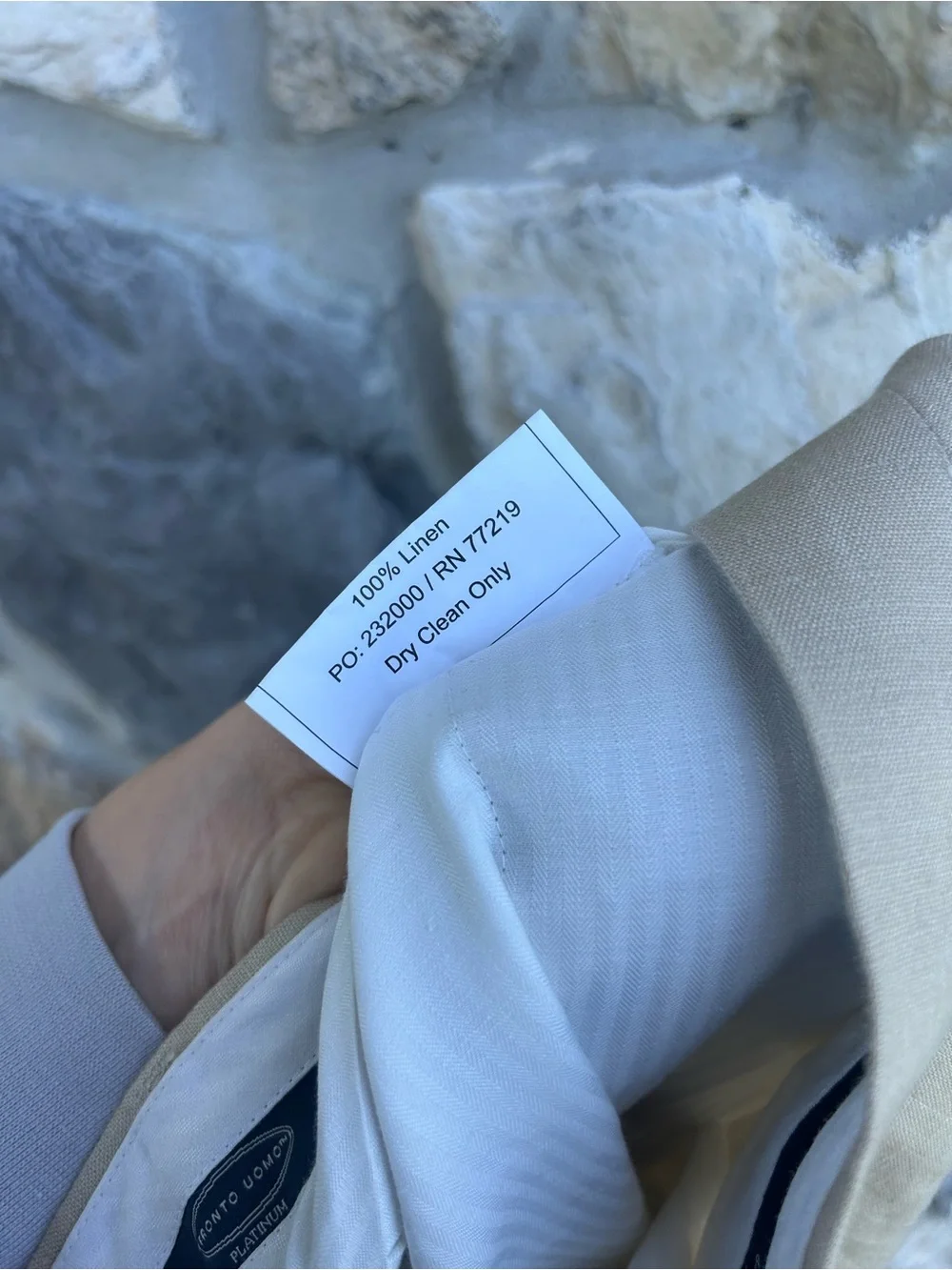 Pronto Uomo Mens 100% Linen Dress Pants Size 40 Beige Beach Wedding Formal Event